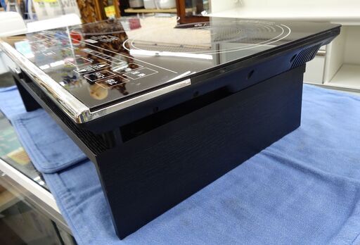 2口IHクッキングヒーター IHコンロ 2018年製 幅59cm 山善 IHW-S1460G(B) 黒 台付き 西岡店