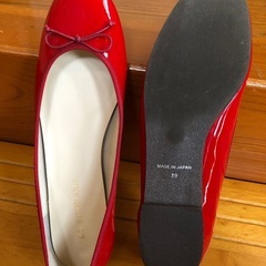 【美品】UR RODE SKO 赤バレエシューズ サイズ39の画像