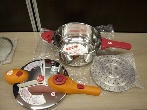 未使用 LEBEN 松居一代プロデュース 片手圧力鍋 3.0L Magic Cooking MK-1 マジッククッキング レシピ本付 IH対応 ステンレス製 苫小牧西店