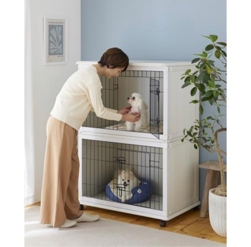 【新品】犬 ケージ 2段 2階段  犬舎