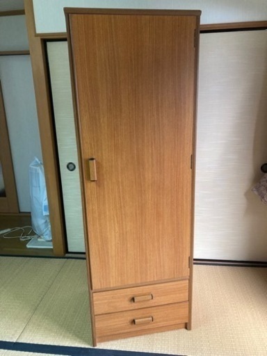 シングル洋服ダンス［引き出し付き］