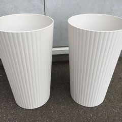 ♪【あげます！】ゴミ箱 2セット 白 直径23cm 高さ40㎝ ...