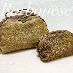Borbonese ボルボネーゼ うずら柄 ハンドバッグ ＆ ポ...