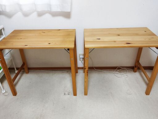 無印良品　折りたたみテーブル　2個セット　50cm×80cm×70㎝  パイン材