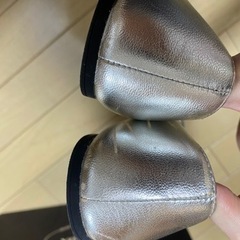プラダ PRADA バレエシューズ フラットシューズ シルバー 37.5 春の画像