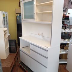 パモウナ　Pamouna　キッチンボード　ホワイト　サイズ（約）幅１２０×奥４４．５×高１９４　　■近隣配送無料 買取GO‼　栄和店 