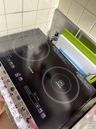 美品！IHクッキングヒーター専用台付き（二口）3/17まで