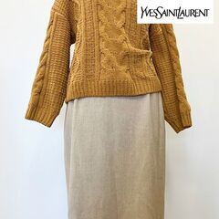 イヴサンローラン　ウール　スカート　42　オフホワイト系