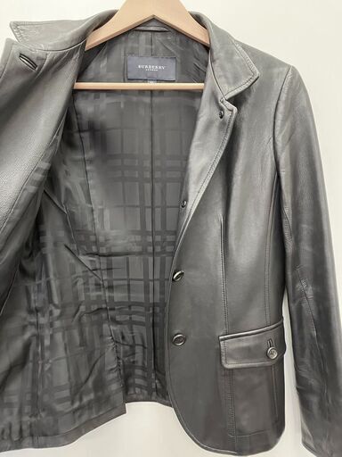 バーバリー レザー ジャケット レディース 黒 38 Mサイズ相当