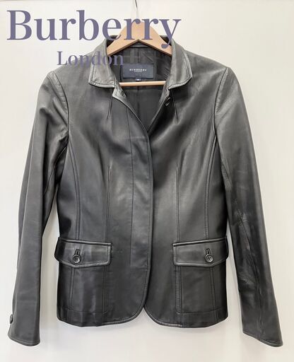バーバリー レザー ジャケット レディース 黒 38 Mサイズ相当