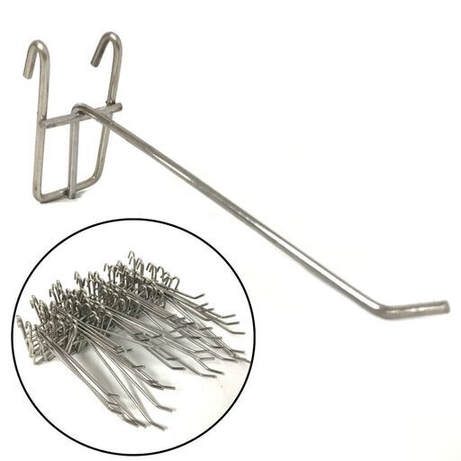 ut10/3 店舗什器　ネットフック Φ3㎜ シルバー　13.5㎝ｘ45本　アイアン　フック　ディスプレイ　販促品　什器用フック　