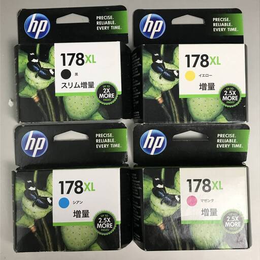 UNY2/98 【期限切れ】HP 純正 インクカートリッジ 178 XL 黒/シアン/マゼンタ/イエロー増量]Photosmart 未開封品 長期保管品 ※ジャンク①