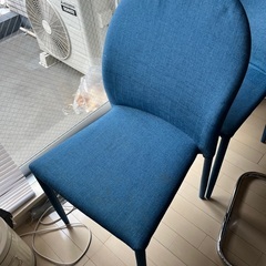 スタッキングチェア　青　２脚の画像