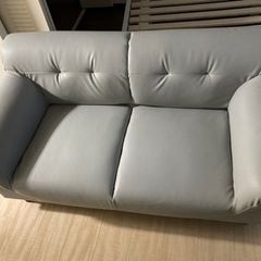 ⭐︎美品⭐︎2人掛けソファ　グレー(水色に近いです)18日午前中...