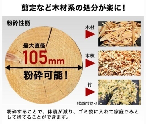 粉砕機・ウッドチッパー【受け渡し予定者 決定しました‼️】