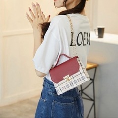 ショルダーバッグ ボルドー 縞 トートバッグ 大人のおしゃれの画像