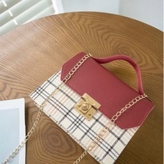 ショルダーバッグ ボルドー 縞 トートバッグ 大人のおしゃれの画像