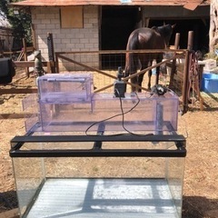 【値下げ交渉可】90cm水槽セット　棚付き・海水にも対応 90×45×45アクリル製海水オーバーフローセット - 熱帯魚のmishima