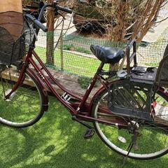 　ママチャリ　ギヤなし　チャイルドシート付き