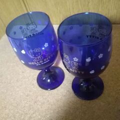 ハローキティ　サンリオ　グラス🍷2個セット　未使用　アンティーク　1978-2003年頃の画像
