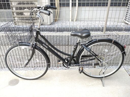 [ 調布市 ] 自転車 26インチ TRADLINE 6段変速 LEDライト 自動点滅式 ☆ ノーマル 普通 二輪車 [ 動作良好 ]  [ 近隣地域限定 配送 ]