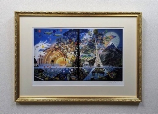 【真作】藤城清治 代表作級「生命賛歌」 直筆サイン 証明書付 ◆大判人気作