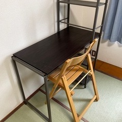 本棚付き簡易デスク