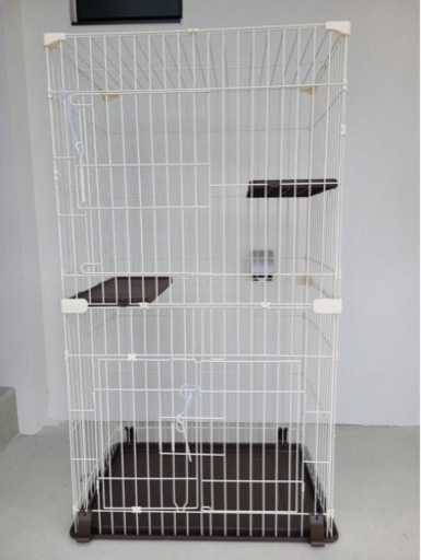 楽天市場】猫 ケージ 2段 トイレ付き 3段 広い スリム キャスター付き ネコ用ゲージスリム2段 