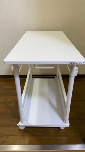 Bauhutte( バウヒュッテ ) 昇降式 L字デスク ラージ パソコンラック pcラック ( ‎幅 39 × 奥行 82 高さ 57~78 cm) ホワイト BHD-820H-WH