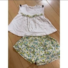 半袖Tシャツ　短パン　ショートパンツ　セットアップ　80cmの画像