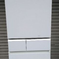 パナソニック 5ドア冷蔵庫 左開き 426L NR-E430GVL 15年製  グラスホワイト 配送無料