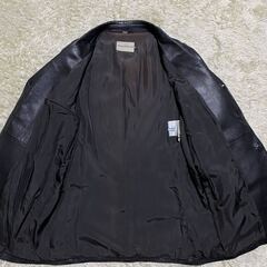 エンポリオアルマーニ 　XLサイズ　EMPORIO ARMANI レザージャケット テーラードジャケット ラムレザー 本革 黒 50
