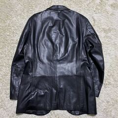 エンポリオアルマーニ 　XLサイズ　EMPORIO ARMANI レザージャケット テーラードジャケット ラムレザー 本革 黒 50