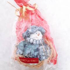 クリスマス　雪だるまの置物の画像
