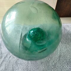 ガラス浮き玉　浮き球　30センチ　グリーンの画像