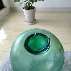 ガラス浮き玉　浮き球　30センチ　グリーンの画像