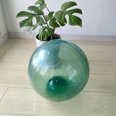 ガラス浮き玉　浮き球　30センチ　グリーンの画像