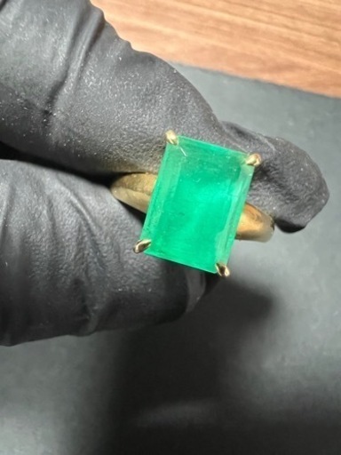 K18 天然エメラルドリング