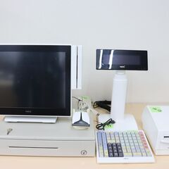 【ヤ取終了4/20】≪W869ジ-②≫ 通電OK NEC/エヌイーシー ツインポス一式 5500Ci/PWPY221W03 ドロア/キーボード/レシートプリンタ等 レジスタ 現状品/難あり