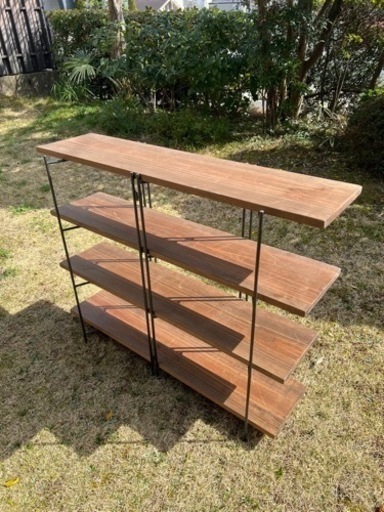 フォールディング　収納　アイアンベースと木製板