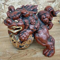 陶器置物　獅子　九谷　伝統工芸　※2400010155000