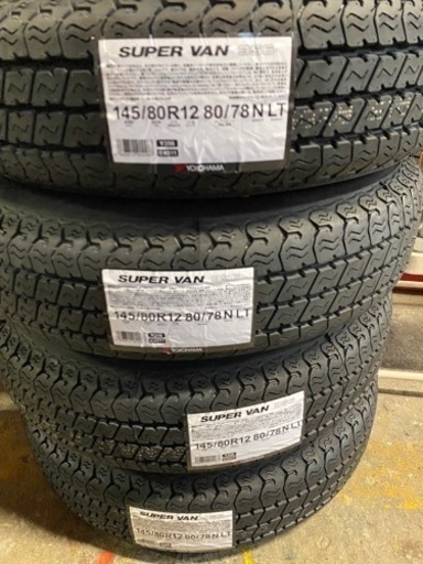 145/80R12・80/78N LT・145R12 6PR同サイズ・新品タイヤ+アルミホイール4本