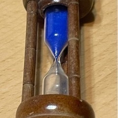 木製 砂時計 3分 傷多数 砂青の画像