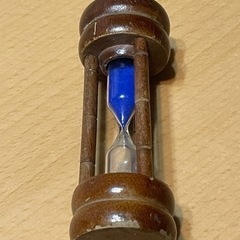 木製 砂時計 3分 傷多数 砂青の画像