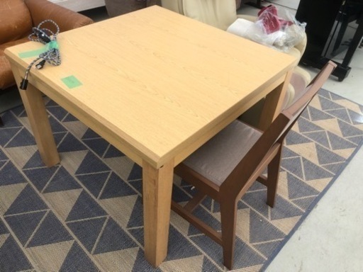 無印良品 ダイニングこたつテーブル 椅子1脚 テーブルサイズ90cm×90cm×70cm