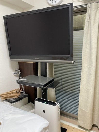 [32～65インチ対応] テレビスタンド ハイタイプ 台座付き 上下 左右 角度調節
