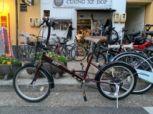 ??　折りたたみ自転車　２０インチ　6変速　赤