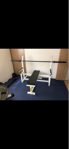 ベンチプレスラックとシャフトとプレートセット