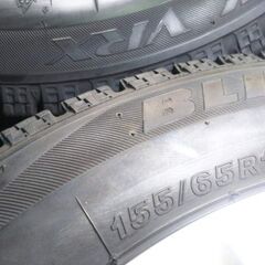 冬14インチ ダイハツ純正 アルミ【富山】ムーヴ ミラ イース ジーノ ココア エッセ タント ムーブ ウェイク キャスト 4本 ブリヂストン VRX 155/65R14 スタッドレスの画像