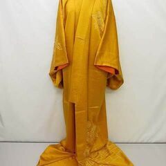ss4790　着物　山吹色　帯締め付き　和服　華やか　黄色　和装...